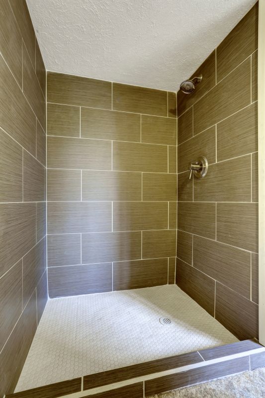 Large Tile Patterns in a Walk-In Shower